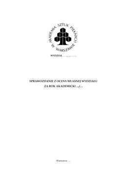 Sprawozdanie z oceny własnej wydziału w r/a 2013/2014