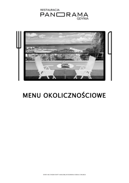 MENU OKOLICZNOŚCIOWE - Restauracja Panorama Gdynia