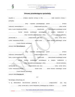 Umowa przedwstępna wzór pdf
