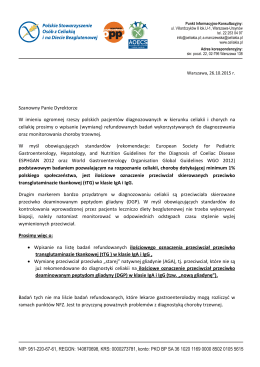 Pismo w pdfie - Polskie Stowarzyszenie Osób z Celiakią i na Diecie