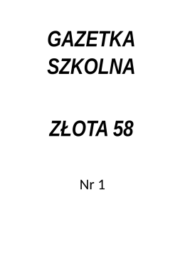 gazetka_nr_1 - CXIX LO im. Jacka Kuronia w Warszawie