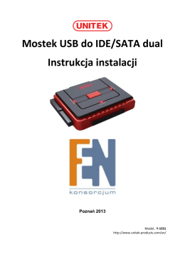 Mostek USB do IDE/SATA dual Instrukcja instalacji