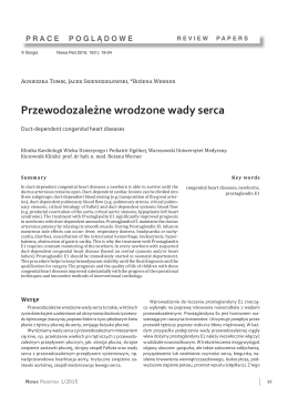 Przewodozależne wrodzone wady serca