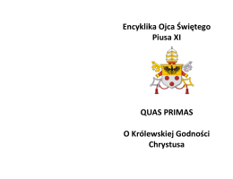 Encyklika Ojca Świętego Piusa XI QUAS PRIMAS O