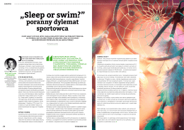 Artykuł „Sleep or swim” Przemysław Lutomski