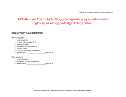 UWAGA – Jest to wzór karty. Karty prób wypełniane są w postaci