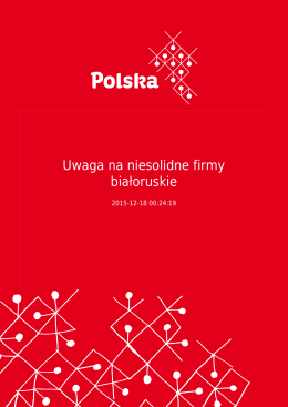 Uwaga na niesolidne firmy białoruskie