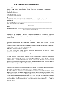 Porozumienie o uzyczeniu konta PDF