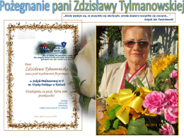 Pożegnanie pani Zdzisławy Tylmanowskiej