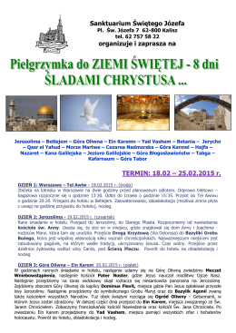 18.02 – 25.02.2015 r. - Sanktuarium św. Józefa w Kaliszu
