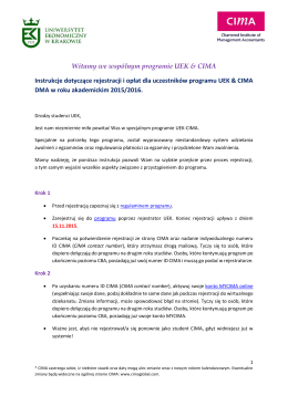 Instrukcje UEK-CIMA DMA 2015/2016
