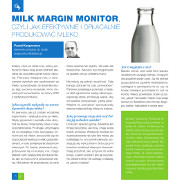 Milk Margin Monitor, czyli jak efektywnie i opłacalnie