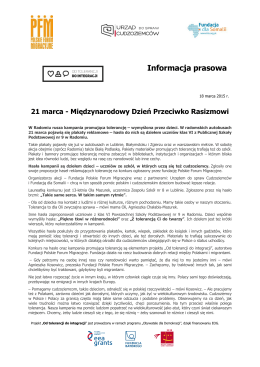 Kampania o tolerancji - informacja prasowa pdf 121 kB Pobierz