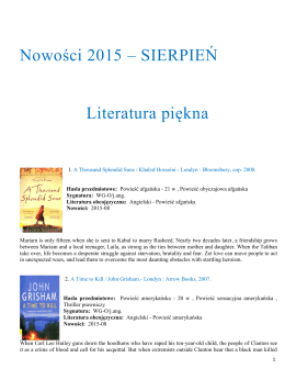 Nowości 2015 - Wojewódzka i Miejska Biblioteka Publiczna w