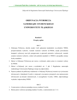 ordynacja wyborcza samorządu studenckiego uniwersytetu śląskiego