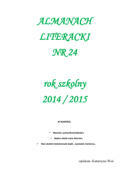 ALMANACH LITERACKI NR 24 rok szkolny 2014 / 2015