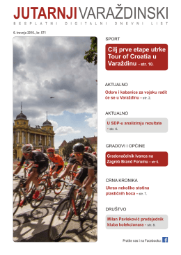 Cilj prve etape utrke Tour of Croatia u Varaždinu - str. 10.