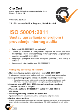 Saznaj više Prijavnica za seminar ISO 50001