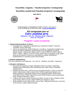 Plov za čisti Jadran 2016 - Program i upute za jedrenje
