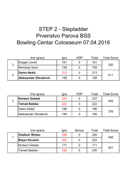 STEP 2 - Stepladder Bowling Centar Colosseum 07.04.2016