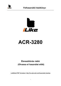 ILIKE ACR-3280 használati utasítás