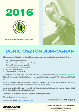 donic ösztöndíjprogram