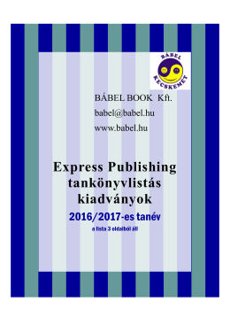 Express P. tankönyvlistás kiadványok 2016-2017
