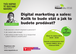 Digital marketing a sales - Fakulta podnikatelská VUT v Brně