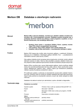 Merbon DB Databáze s otevřeným rozhraním
