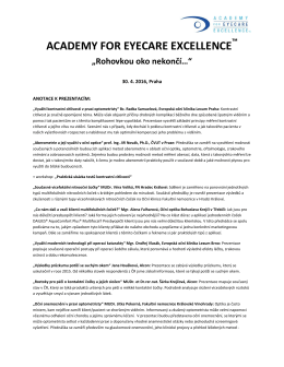 Anotace Academy for Eyecare Excellence 2016