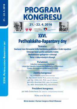 Program 2016 () - XXVI. Petřivalského Rapantovy dny