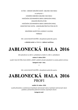 JABLONECKÁ HALA 2016 - Sdružení hasičů Čech, Moravy a Slezska