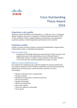 Cisco Outstanding Thesis Award 2016 pravidla