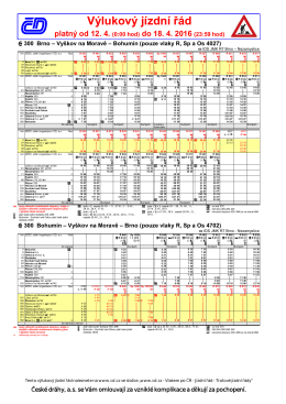 Výlukový jízdní řád platný od 12. 4. (0:00 hod)