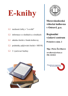 E-knihy - Moravskoslezská vědecká knihovna v Ostravě