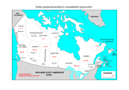 Počet poslanců (senátorů) v kanadských provinciích (mapová příloha)