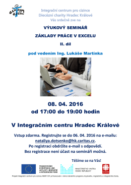 výukový seminář Excel II - Integrační centrum pro cizince Hradec