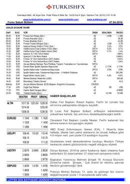 Forex Sabah Bülteni