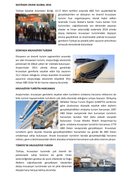 SEATRADE CRUISE GLOBAL 2016 Türkiye Seyahat