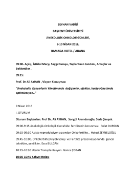 seyhan vadisi başkent üniversitesi jinekolojik onkoloji günleri, 9