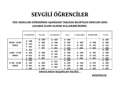 SEVGİLİ ÖĞRENCİLER