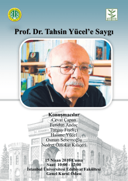 Prof. Dr. Tahsin Yücel`e Saygı