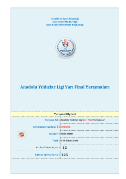 Anadolu Yıldızlar Ligi Yarı Final Yarışmaları