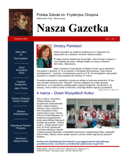 Szkolna gazetka - Polska Szkoła w Allamuchy, NJ