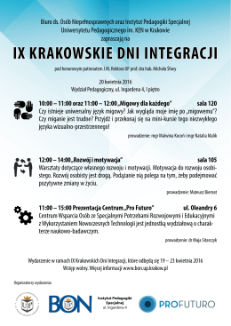 ix krakowskie dni integracji - Biuro ds. Osób Niepełnosprawnych