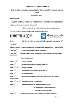 OGÓLNOPOLSKA KONFERENCJA Ochrona środowiska w