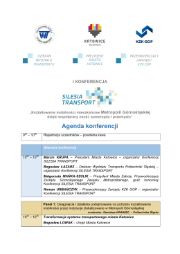 Agenda konferencji - Politechnika Śląska