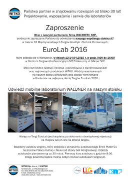 Zaproszenie EuroLab 2016