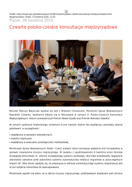 Czwarte polsko-czeskie konsultacje międzynarodowe