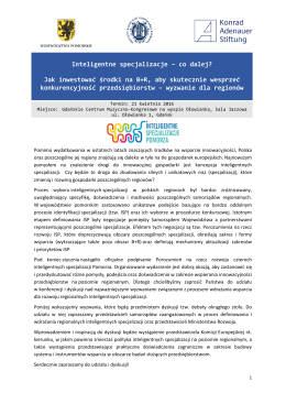 Inteligentne specjalizacje - Instytut Badań nad Gospodarką Rynkową